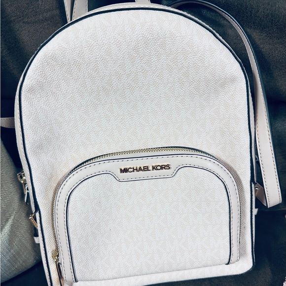 Michael Kors Handbags - Michael Kors Cream-White Mini Backpack with Gold Hardware